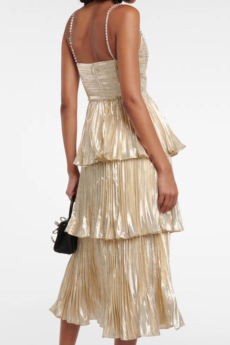 Women's Cocktail Dress Champagne Metallic Polyester Fishtail 1