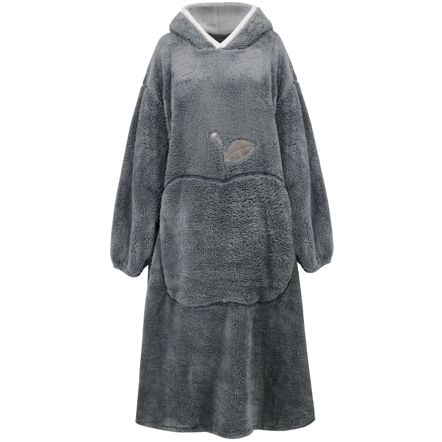 Women's Hoodie Blanket Grey Soft Fabric - 6