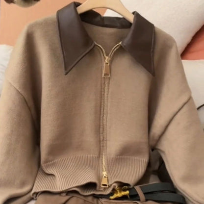 Women's Cozy Zippered Long Sleeve Winter Cardigan Sweater 3