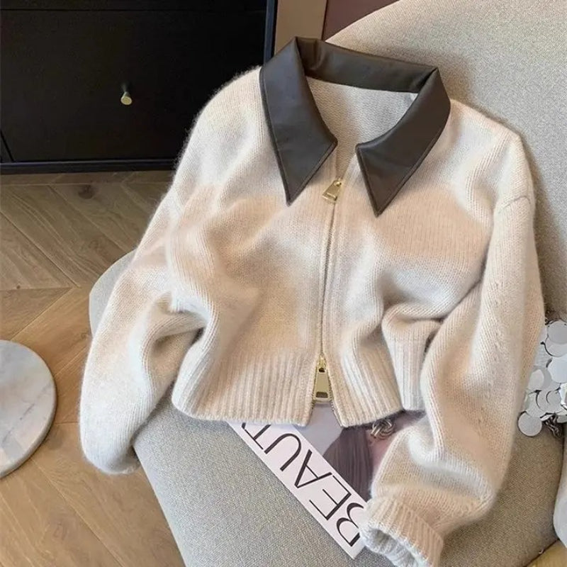 Women's Cozy Zippered Long Sleeve Winter Cardigan Sweater 5
