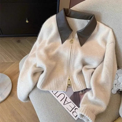 Women's Cozy Zippered Long Sleeve Winter Cardigan Sweater 5