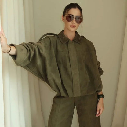 Women's Cropped Bomber Jacket Black Polyester Relaxed Fit - 3