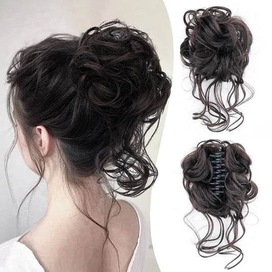 Women's Curly Hair Extensions 10 inches Synthetic Clip In Natural Look 1