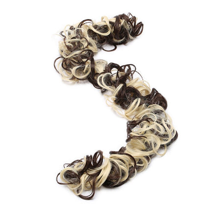 Women's Curly Hair Extensions Brown High-Temperature Fiber 16