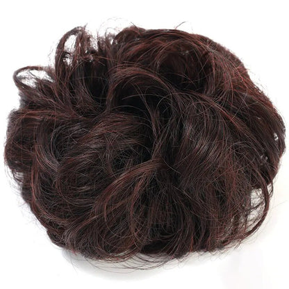 Women's Curly Hair Scrunchie Black Silk Hair Ties 13