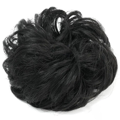Women's Curly Hair Scrunchie Black Silk Hair Ties 9