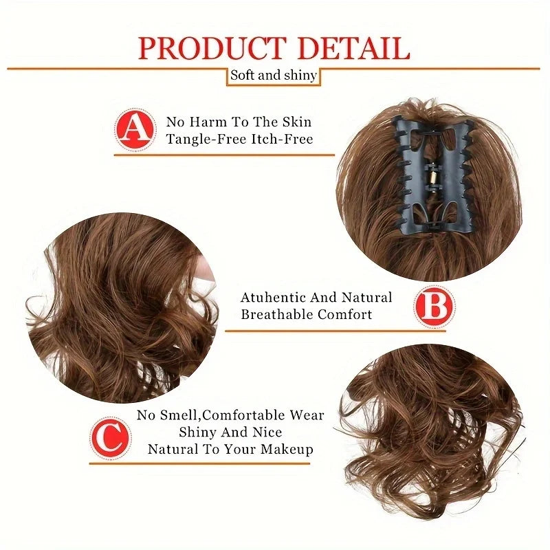 Women's Curly Ponytail Extensions 12 Inch Synthetic Clip In Hair 3