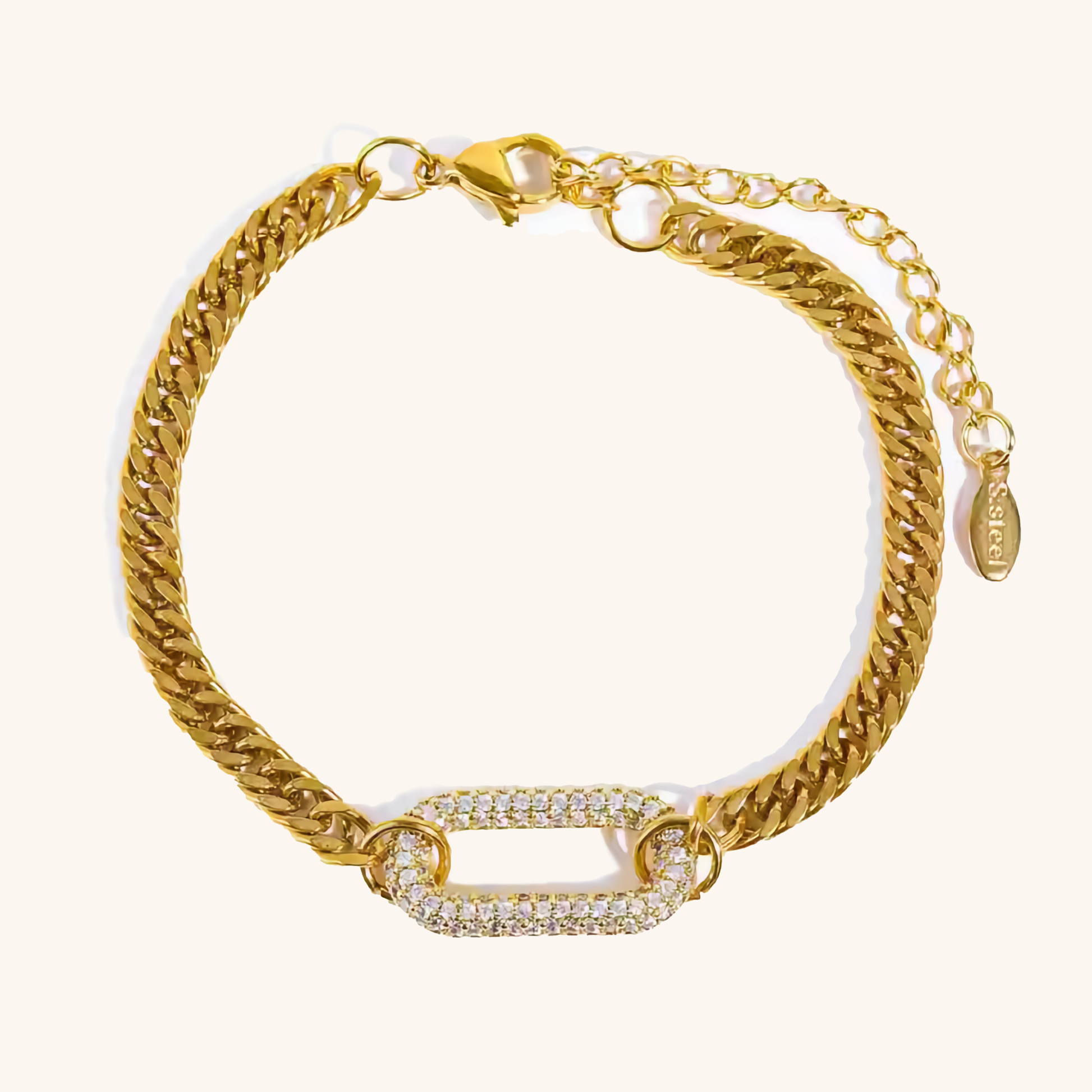 Women's Diamond Bracelet Gold Stainless Steel 0