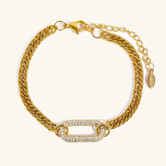 Women's Diamond Bracelet Gold Stainless Steel 0