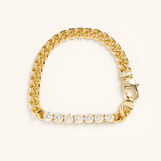 Women's Diamond Bracelet Gold Stainless Steel 0