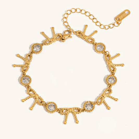Women's Diamond Bracelet Gold Stainless Steel 0