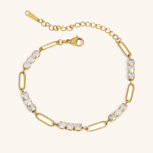 Women's Diamond Bracelet Gold Stainless Steel 0