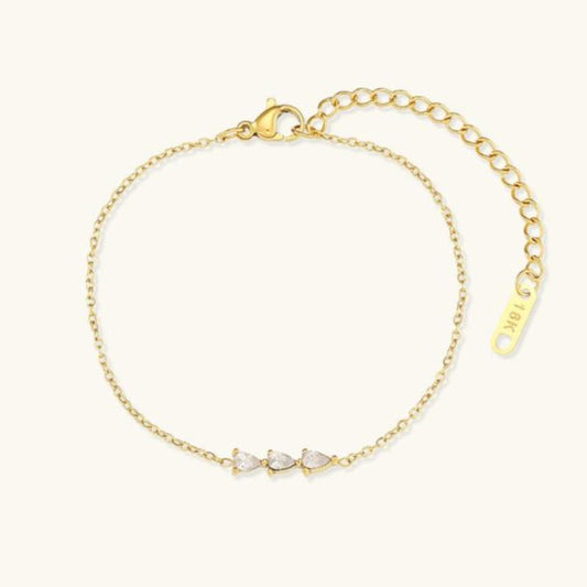 Women's Diamond Bracelet Gold Stainless Steel 18K Elegant Design 0