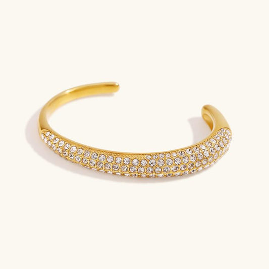 Women's Diamond Bracelet Gold Stainless Steel Elegant Design 0