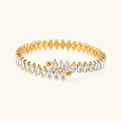 Women's Diamond Bracelet Gold Stainless Steel with 18K Gold Plating 0