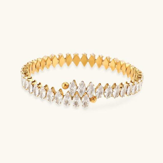 Women's Diamond Bracelet Gold Stainless Steel with 18K Gold Plating 0