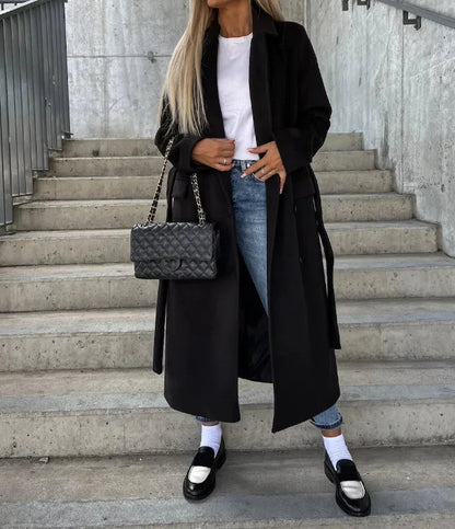 Women's Winter Coat Black Classic Fit Polyester - 4