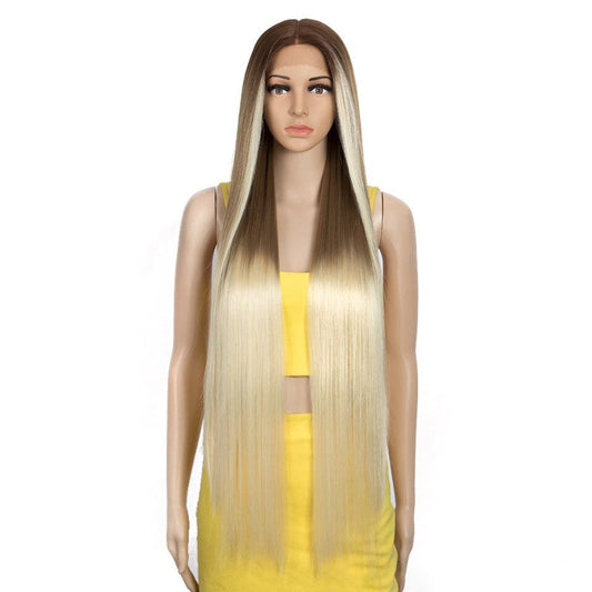Women's Extra Long Straight Wig Black Heat-Resistant Fiber 0