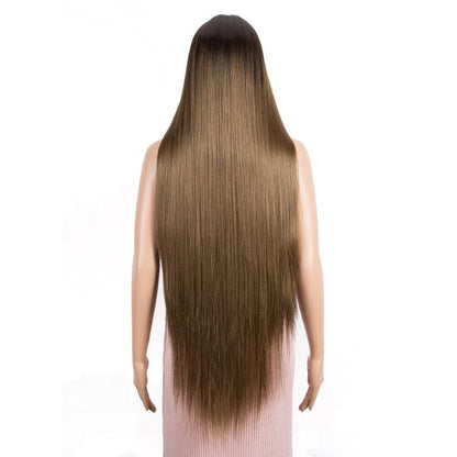 Women's Extra Long Straight Wig Black Heat-Resistant Fiber 8