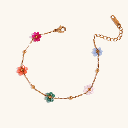 Women's Floral Bracelet Gold Stainless Steel 0