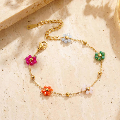 Women's Floral Bracelet Gold Stainless Steel 3