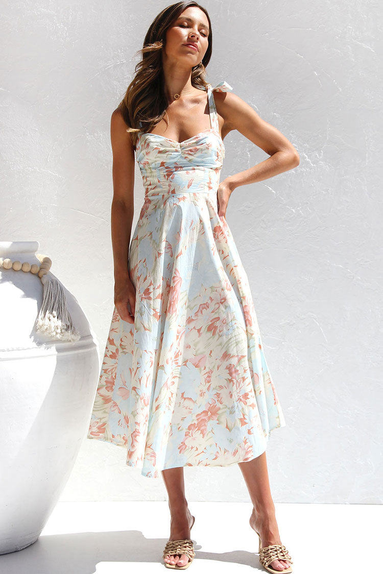 Women s Floral Midi Dress Light Blue Cotton Summer Dress HensleyLondon women-s-floral-midi-dress-light-blue-cotton-summer-dress-hensleylondon