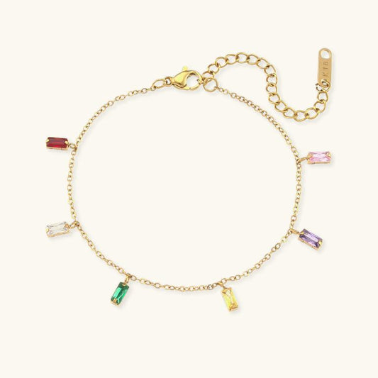 Women's Gemstone Bracelet Gold Stainless Steel 0