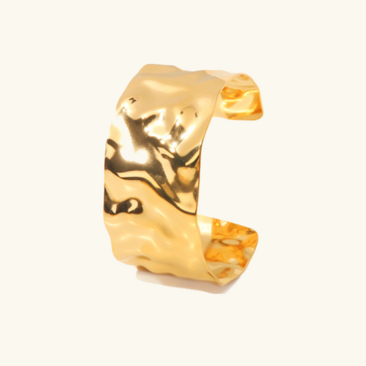 Women's Gold Bangle Bracelet Intertwined Design Stainless Steel 0
