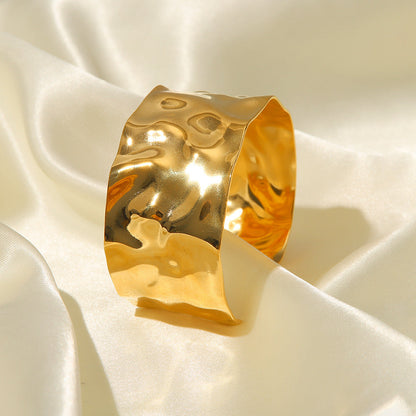 Women's Gold Bangle Bracelet Intertwined Design Stainless Steel 3