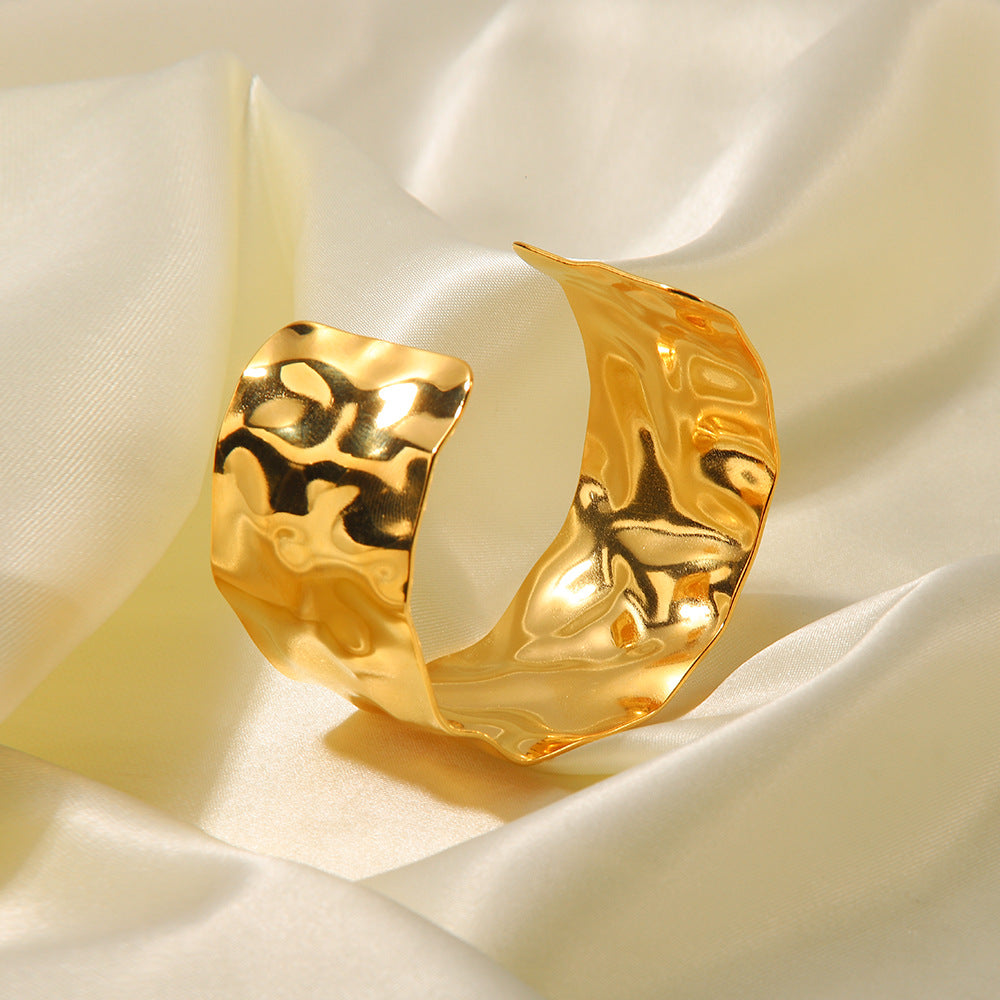 Women's Gold Bangle Bracelet Intertwined Design Stainless Steel 5