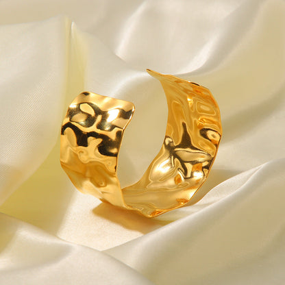 Women's Gold Bangle Bracelet Intertwined Design Stainless Steel 5