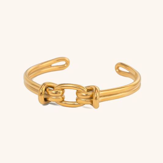 Women's Gold Bangle Bracelet Knot Design Stainless Steel 0