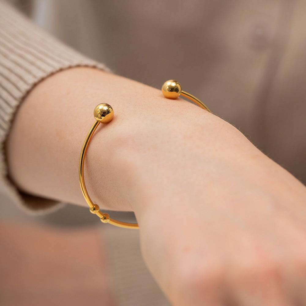 Women's Gold Bangle Bracelet Stainless Steel 18k Gold Plated 1