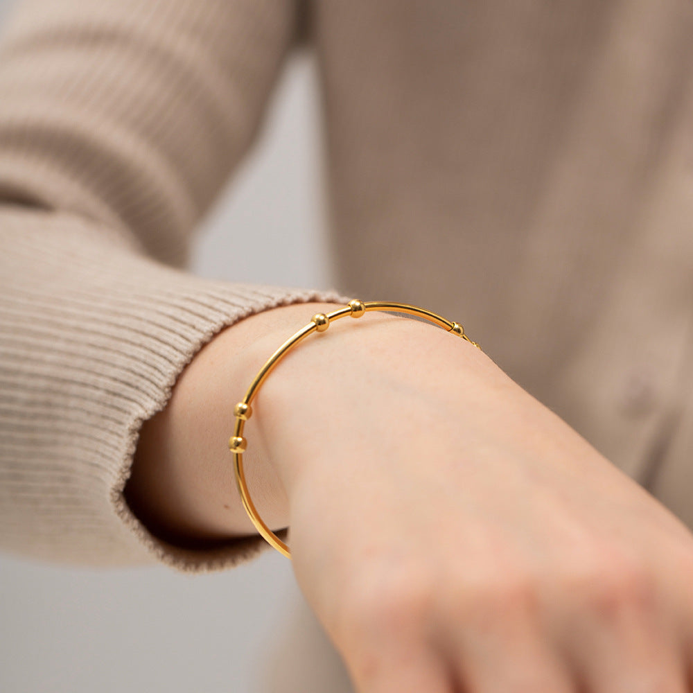 Women's Gold Bangle Bracelet Stainless Steel 18k Gold Plated 2