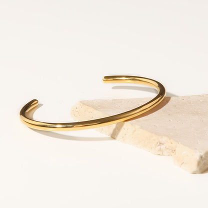 Women's Gold Bangle Bracelet Stainless Steel Minimalistic Design 3