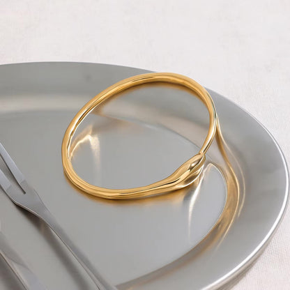 Women's Gold Bangle Minimalist Stainless Steel 18k 3