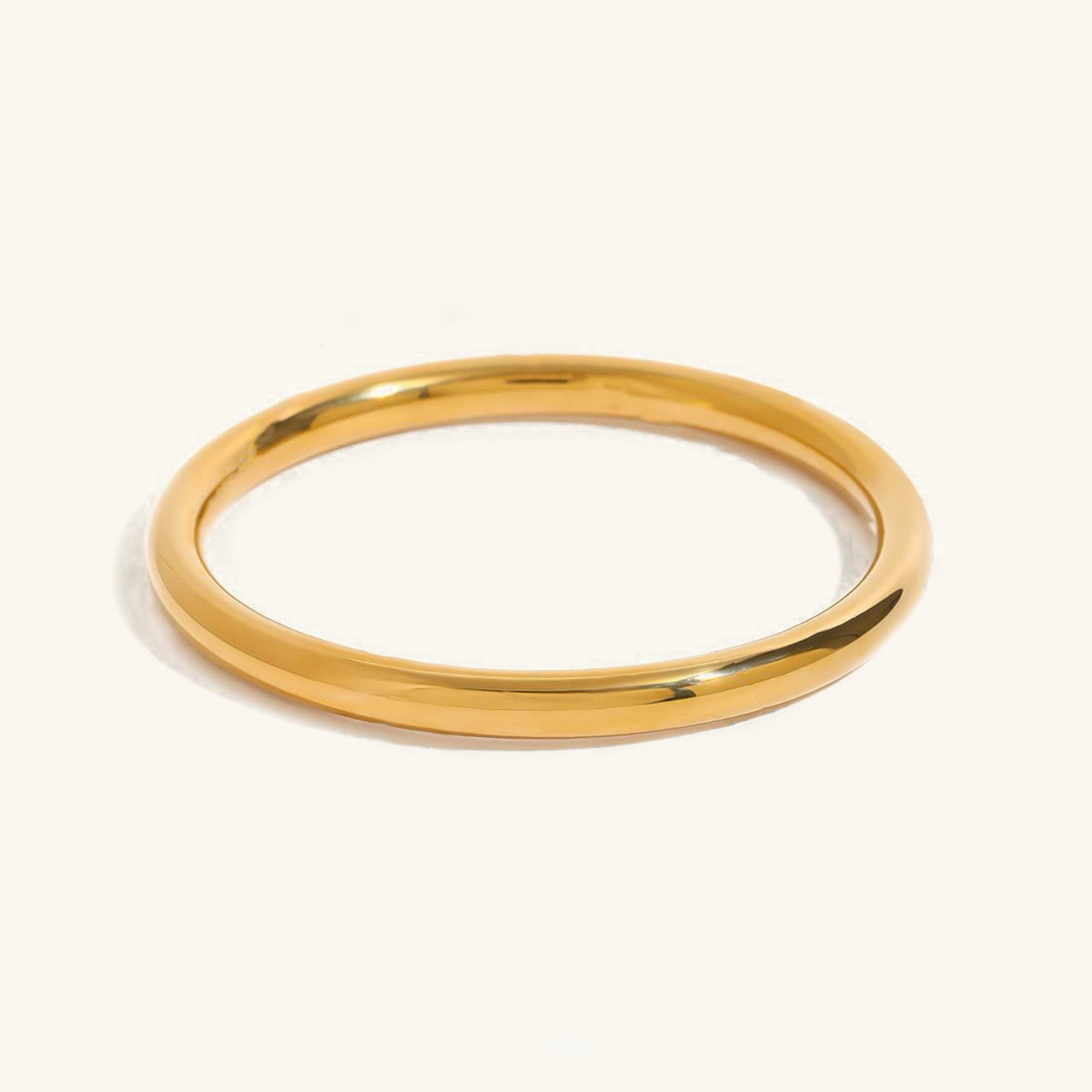 Women's Gold Bangle Smooth Stainless Steel 18k Gold 0