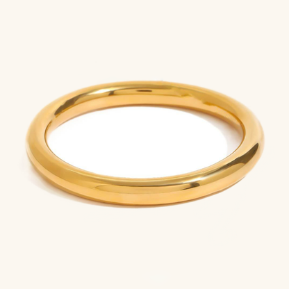Women's Gold Bangle Smooth Stainless Steel 18k Gold 4