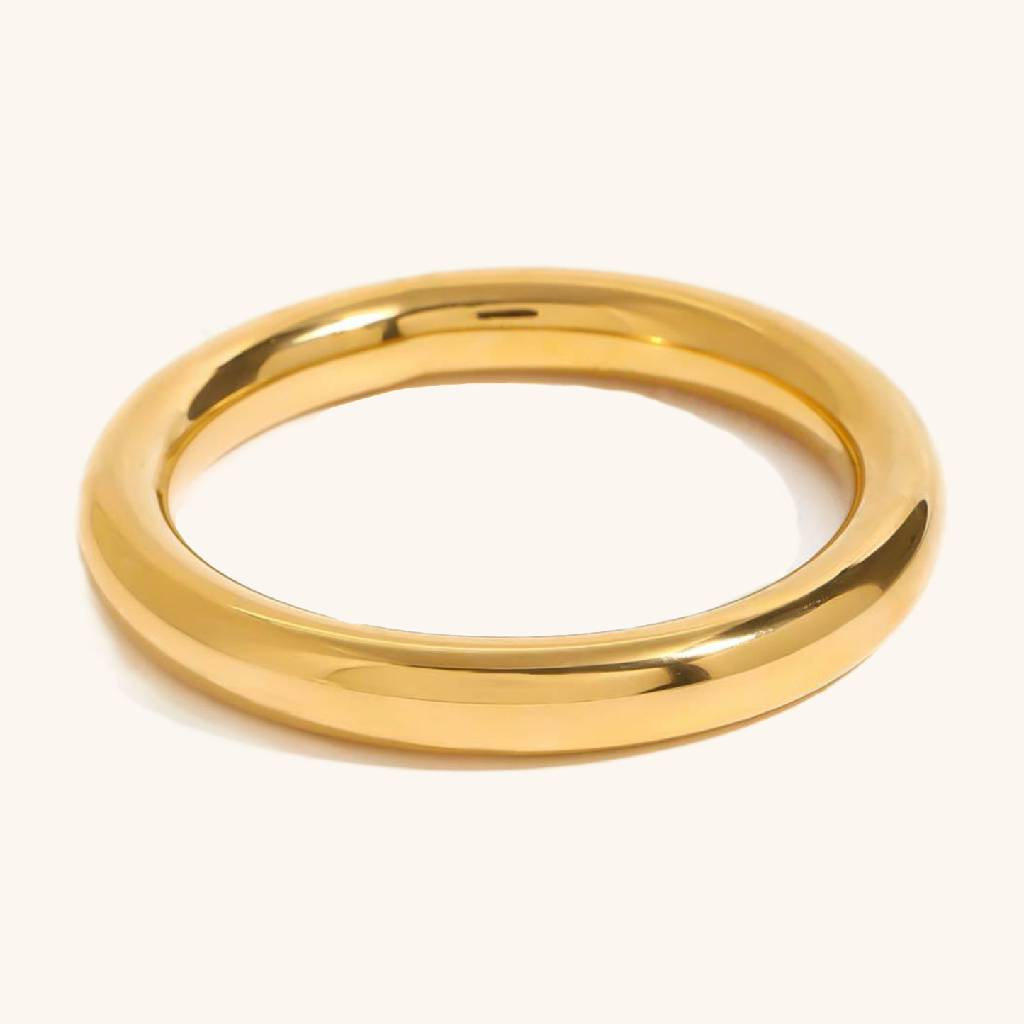 Women's Gold Bangle Smooth Stainless Steel 18k Gold 5