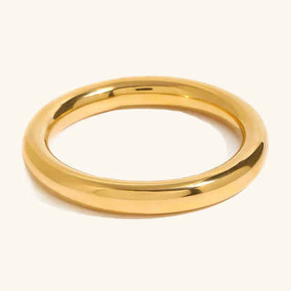 Women's Gold Bangle Smooth Stainless Steel 18k Gold 5