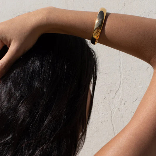 Women's Gold Bangle Stainless Steel-Plated 18k Gold 1