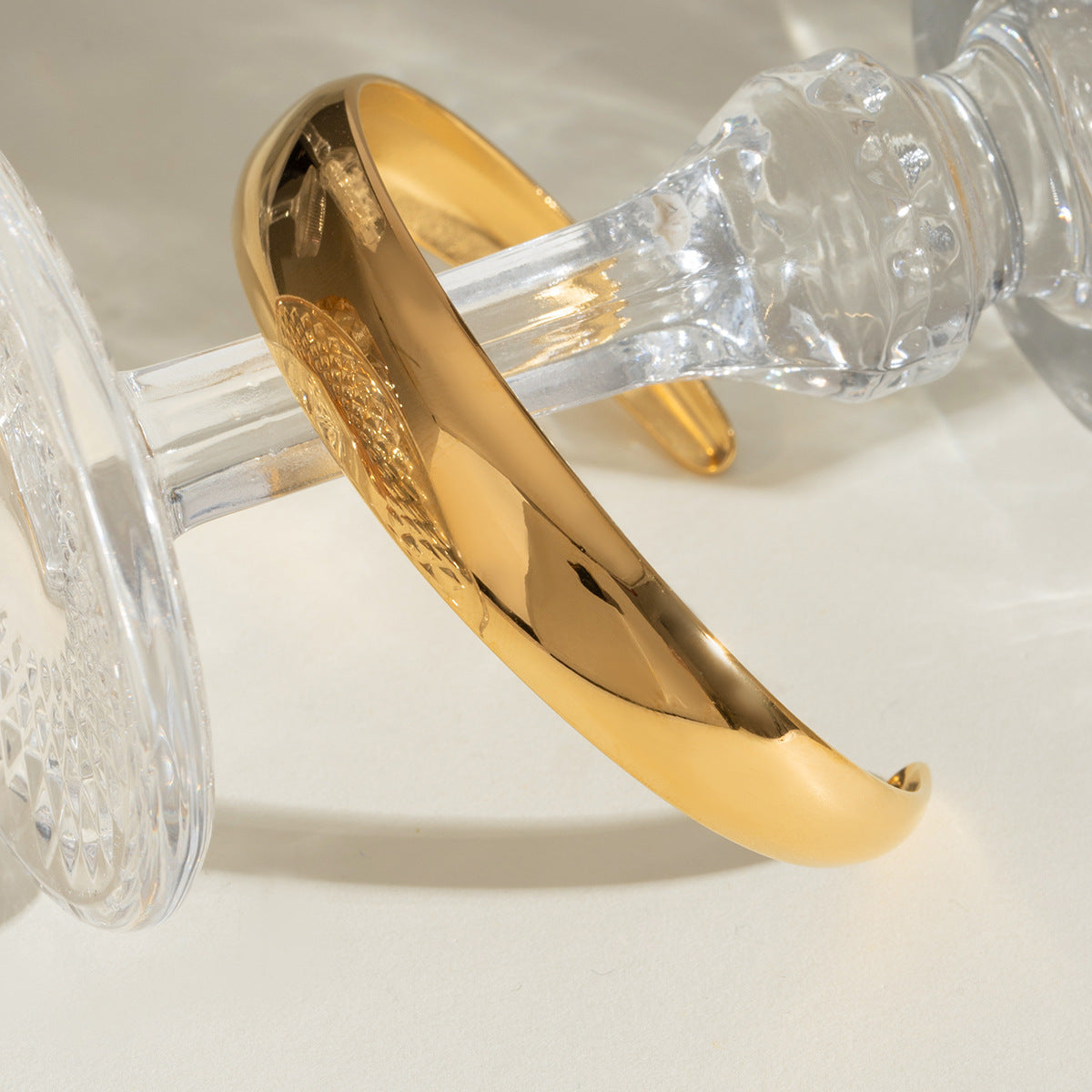 Women's Gold Bangle Stainless Steel-Plated 18k Gold 2