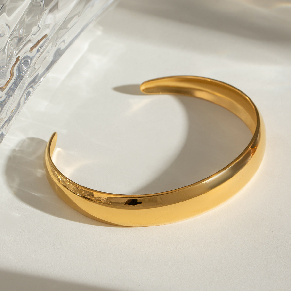 Women's Gold Bangle Stainless Steel-Plated 18k Gold 4