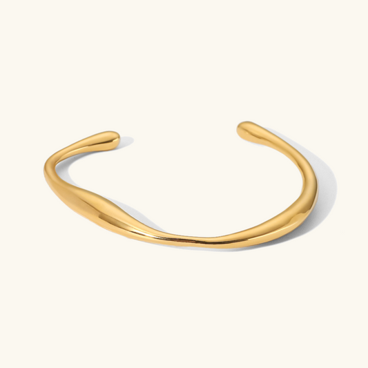 Women's Gold Bangle Twisted Stainless Steel 18k 0