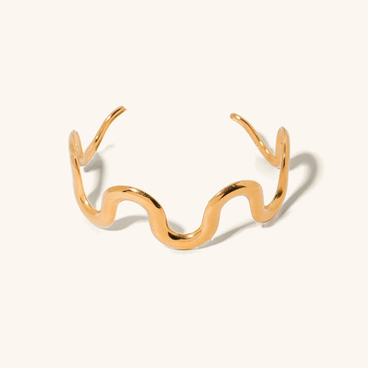 Women's Gold Bangle Twisted Stainless Steel 18k 0