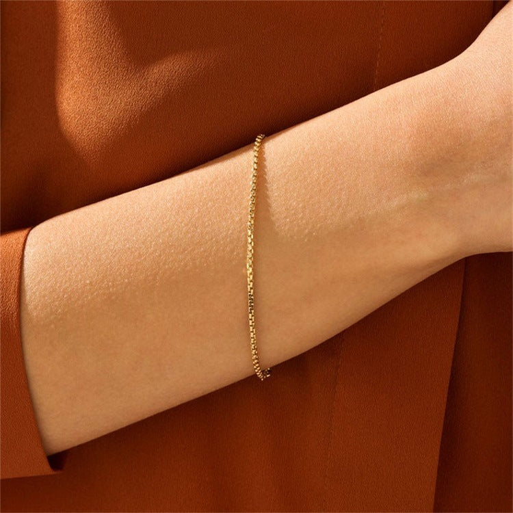 Women's Gold Bracelet 14k Gold Stainless Steel Chain Elegant Accessory 1