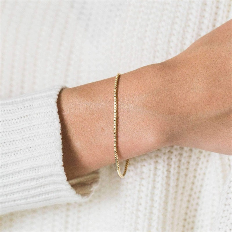 Women's Gold Bracelet 14k Gold Stainless Steel Chain Elegant Accessory 2