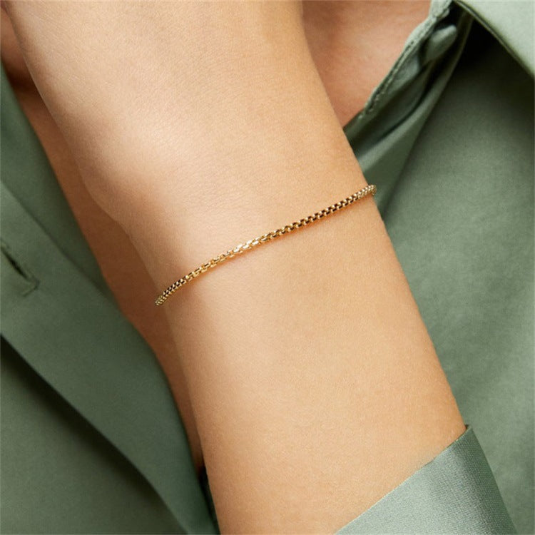 Women's Gold Bracelet 14k Gold Stainless Steel Chain Elegant Accessory 5