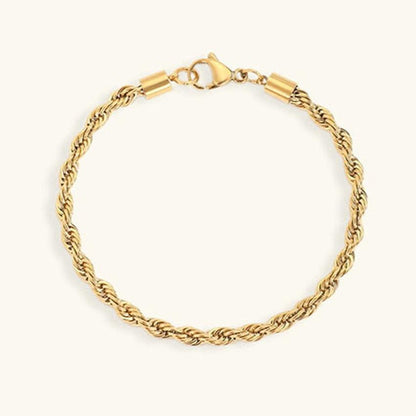 Women's Gold Bracelet 18K Plated Stainless Steel Rope Chain 0