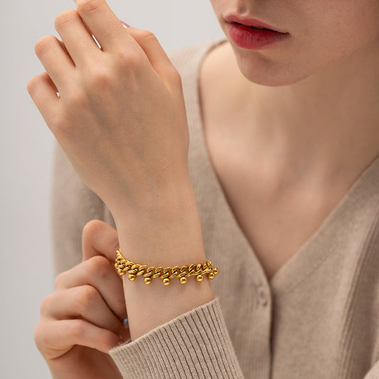 Women's Gold Bracelet 18k Gold Plated Stainless Steel Chain 1